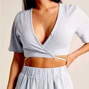 Abercrombie | Linen Blend Wrap Top